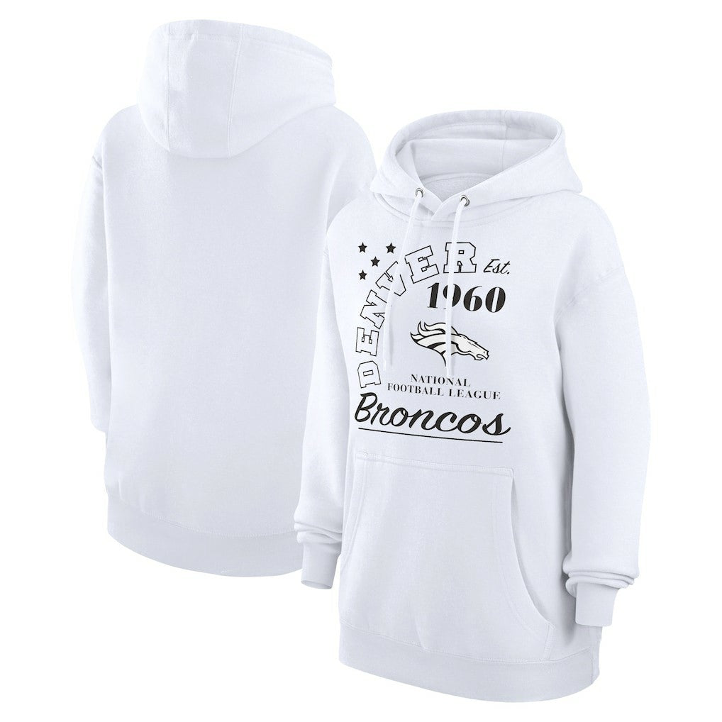 Denver Broncos Starter Unisex Arch Team Fleece Pullover Hoodie - White - NFL