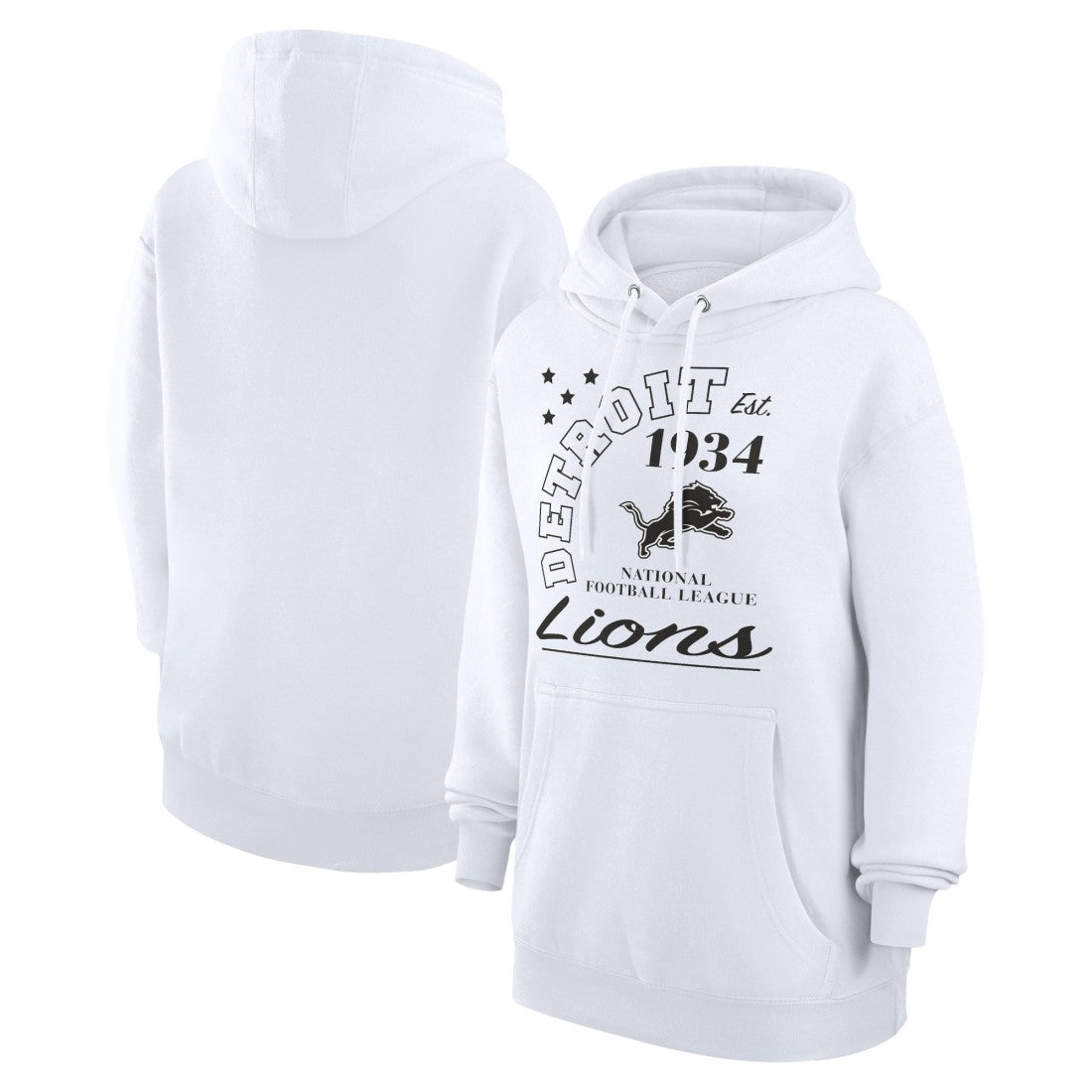 Detroit Lions Starter Unisex Arch Team Fleece Pullover Hoodie - White - NFL
