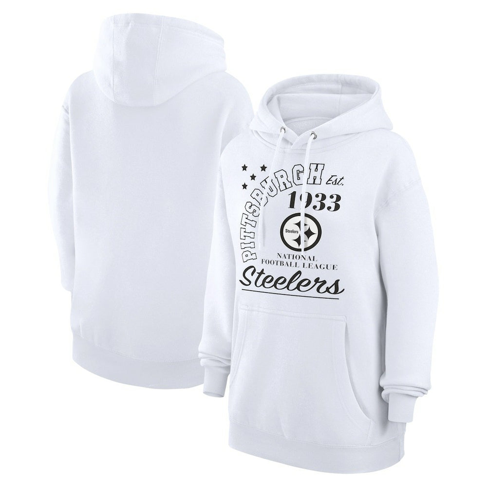 Pittsburgh Steelers Starter Unisex Arch Team Fleece Pullover Hoodie - White - NFL
