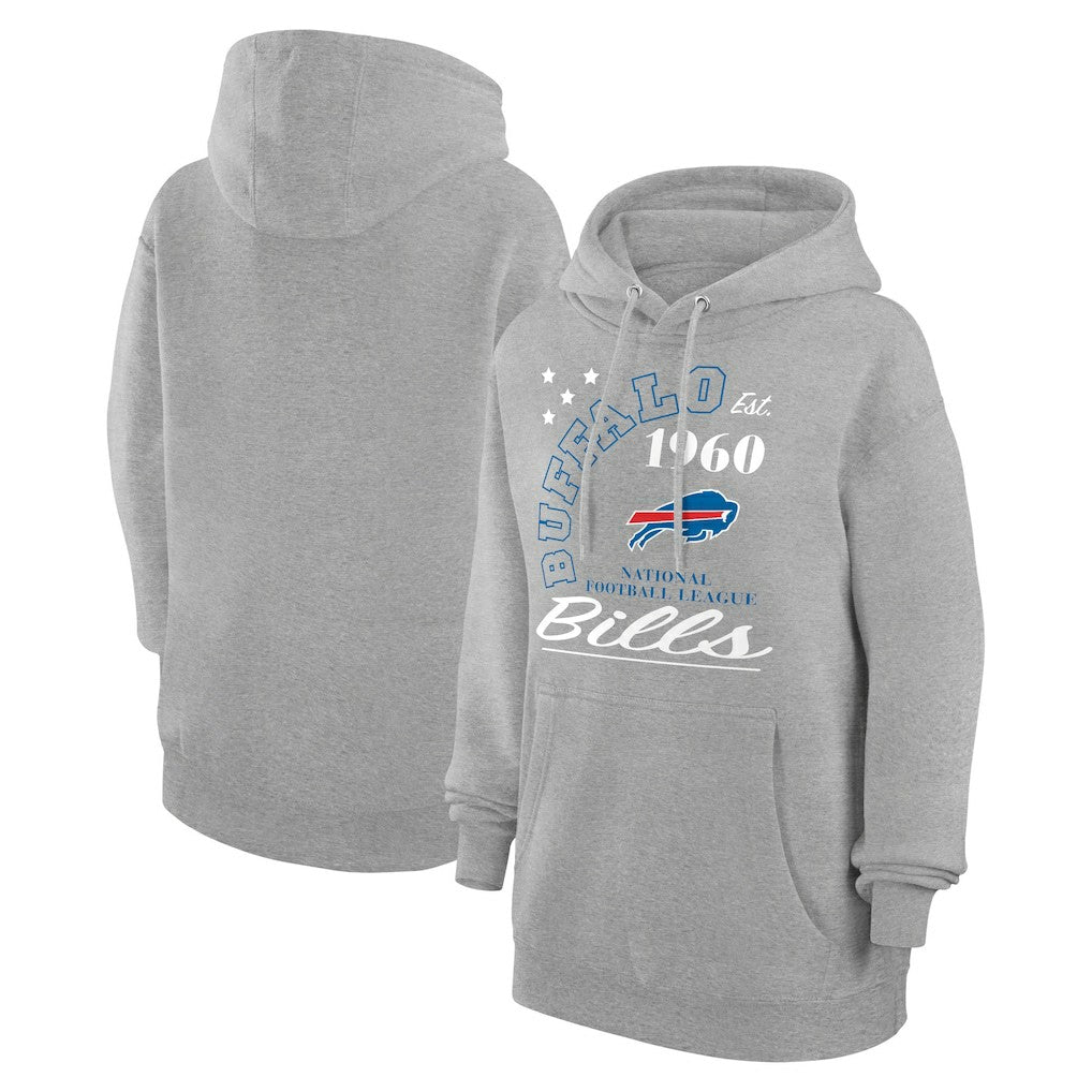 Buffalo Bills Starter Unisex Arch Team Fleece Pullover Hoodie - Heather Gray - NFL