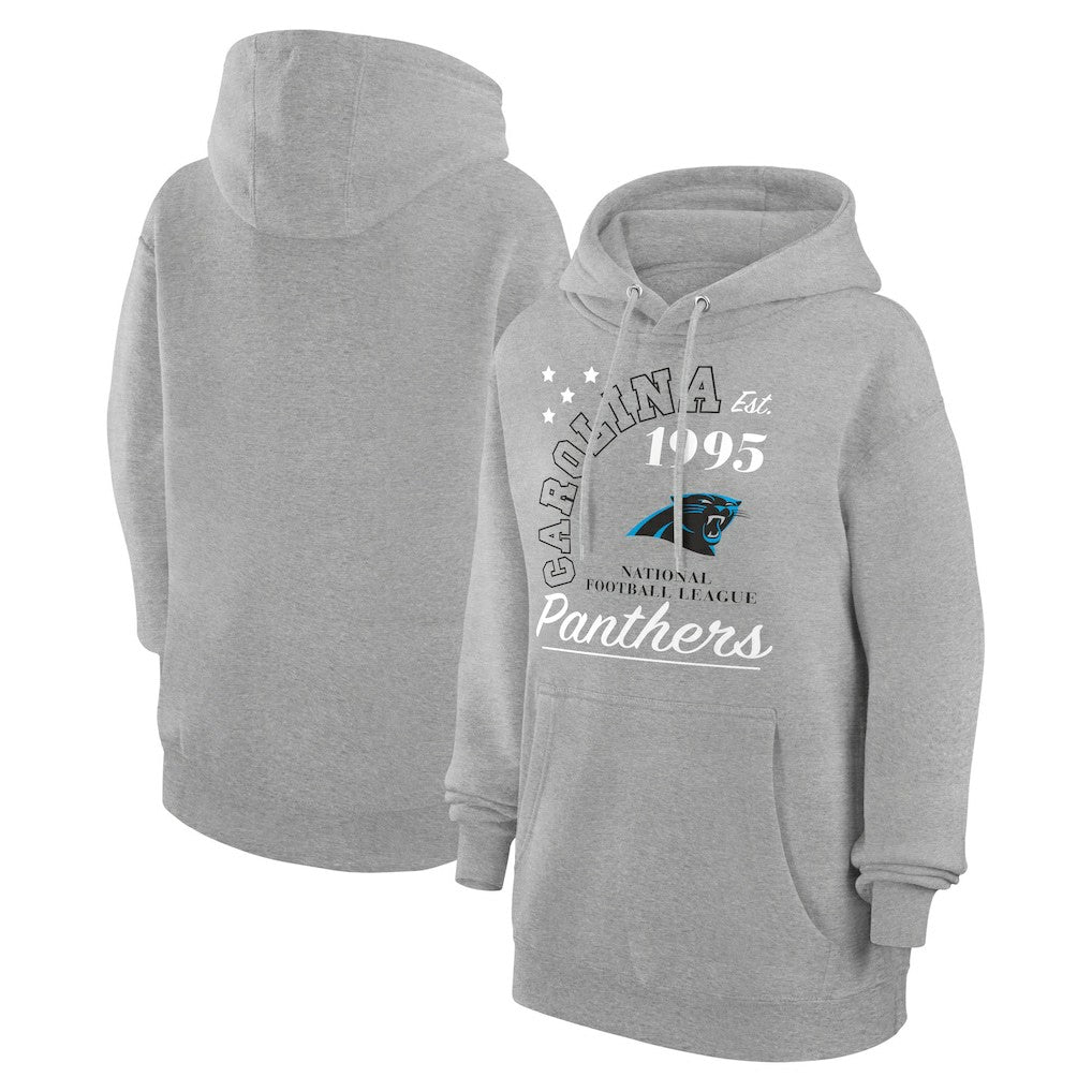 Carolina Panthers Starter Unisex Arch Team Fleece Pullover Hoodie - Heather Gray - NFL