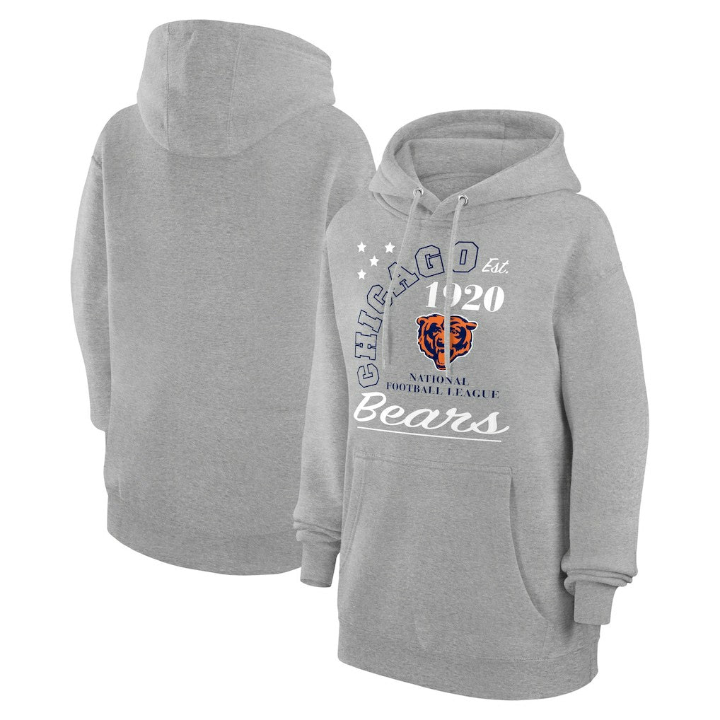 Chicago Bears Starter Unisex Arch Team Fleece Pullover Hoodie - Heather Gray - NFL