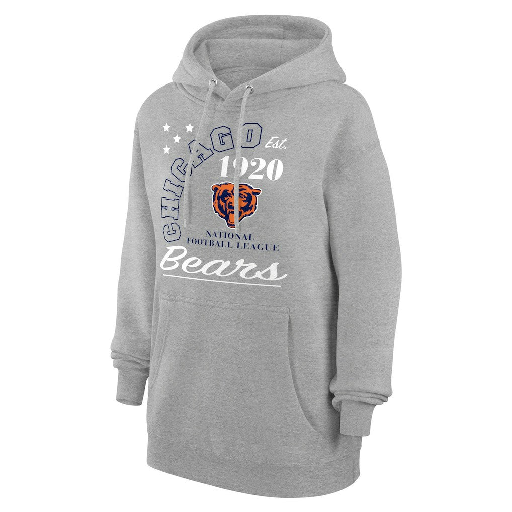 Chicago Bears Starter Unisex Arch Team Fleece Pullover Hoodie - Heather Gray - NFL