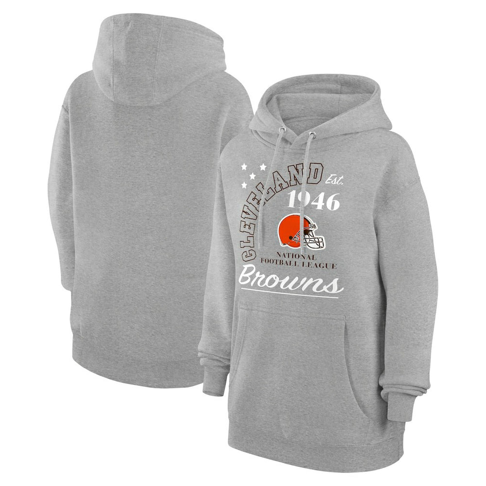 Cleveland Browns Starter Unisex Arch Team Fleece Pullover Hoodie - Heather Gray - NFL