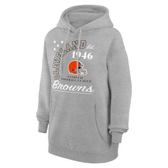 Cleveland Browns Starter Unisex Arch Team Fleece Pullover Hoodie - Heather Gray - NFL