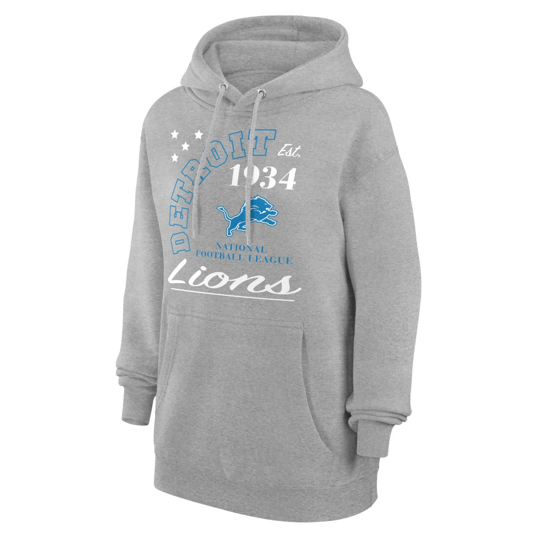 Detroit Lions Starter Unisex Arch Team Fleece Pullover Hoodie - Heather Gray - NFL