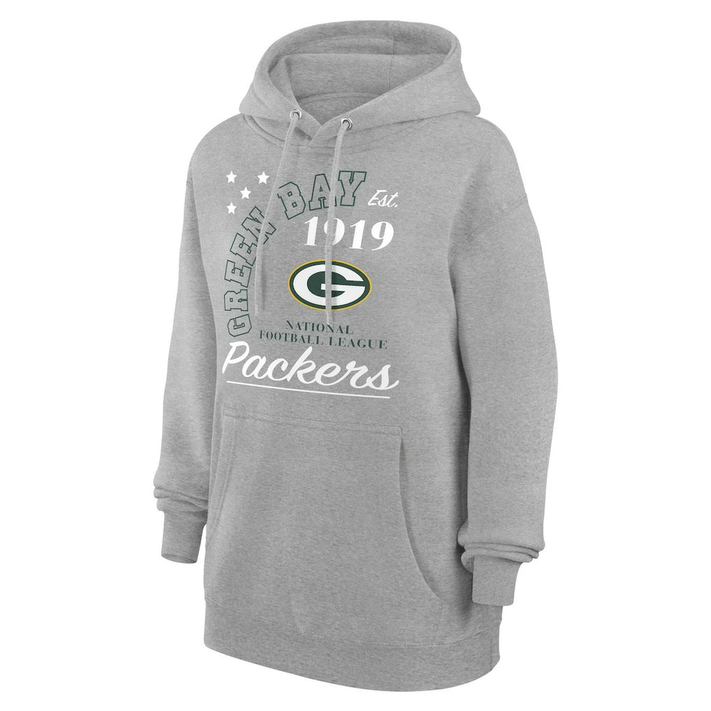Green Bay Packers Starter Unisex Arch Team Fleece Pullover Hoodie - Heather Gray - NFL