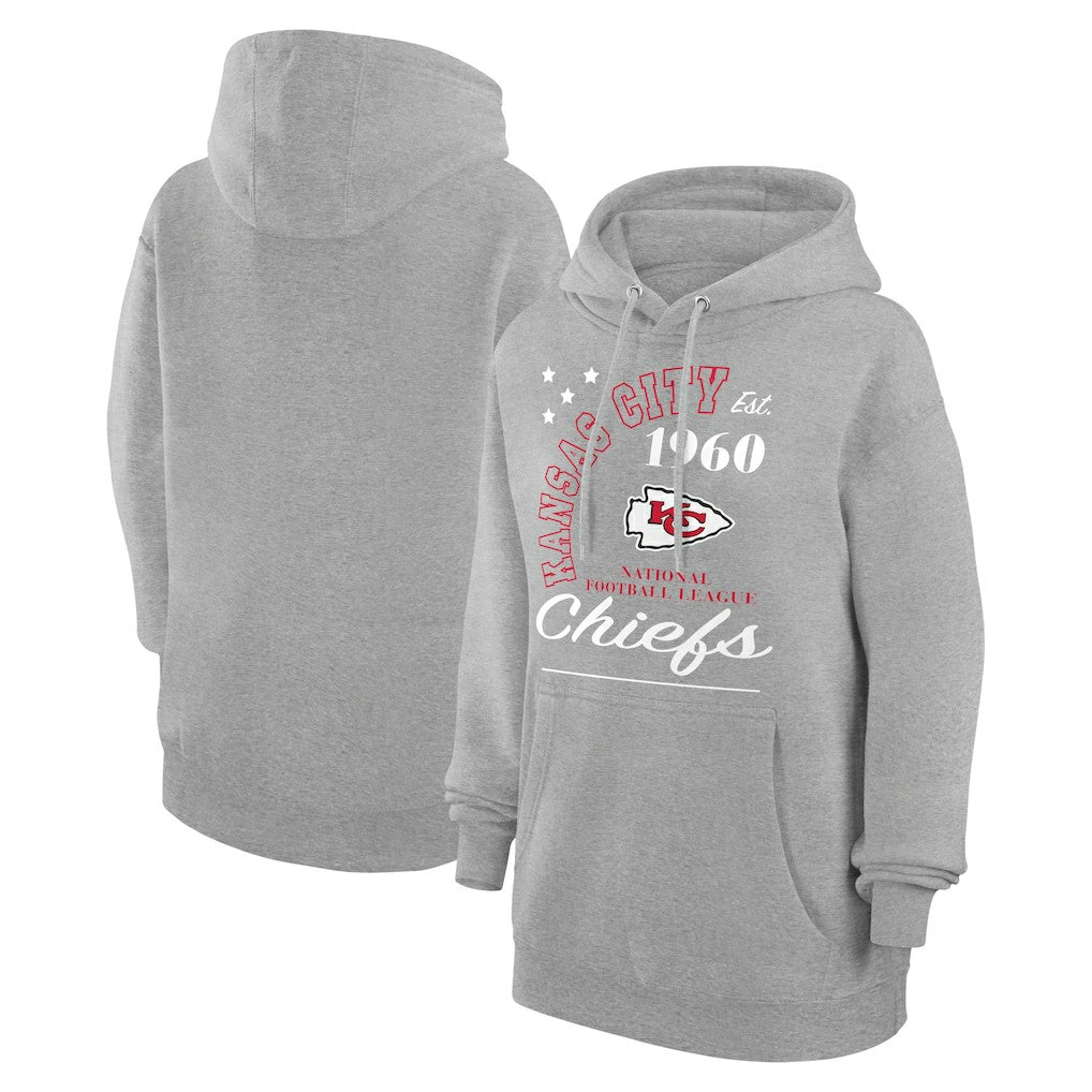 Kansas City Chiefs Starter Unisex Arch Team Fleece Pullover Hoodie - Heather Gray - NFL