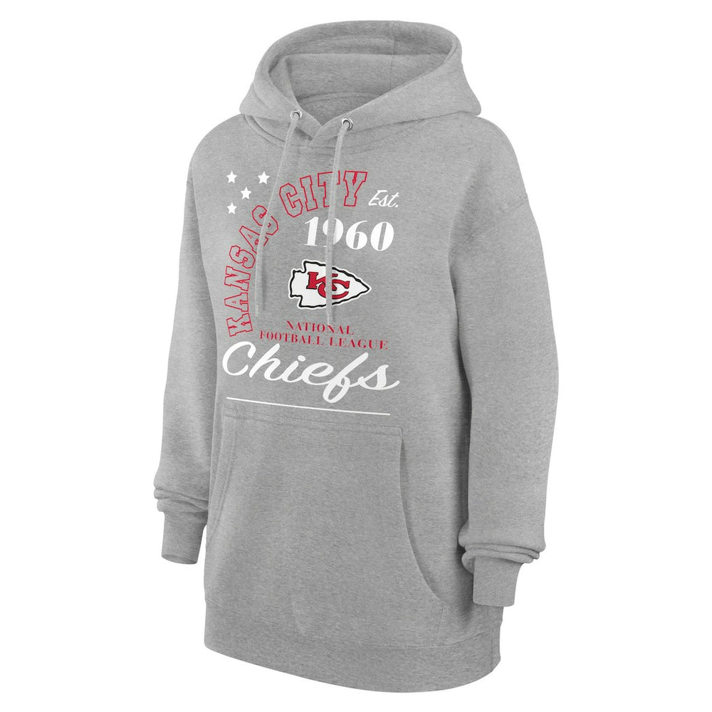 Kansas City Chiefs Starter Unisex Arch Team Fleece Pullover Hoodie - Heather Gray - NFL