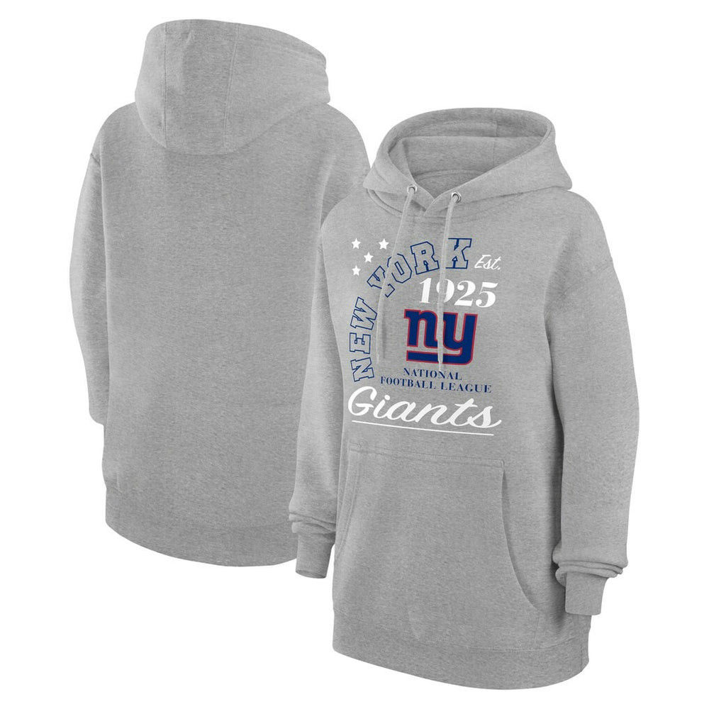 New York Giants Starter Unisex Arch Team Fleece Pullover Hoodie - Heather Gray - NFL