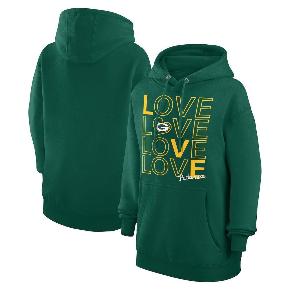 Green Bay Packers G-III 4Her by Carl Banks Women's Love Graphic Pullover Hoodie - Hunter Green - NFL