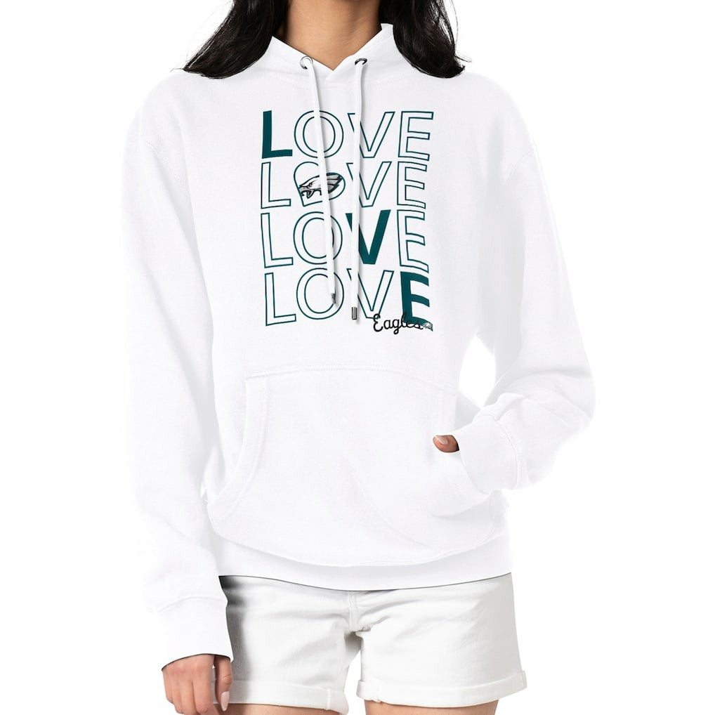 Philadelphia Eagles G-III 4Her by Carl Banks Women's Love Graphic Pullover Hoodie - White - NFL