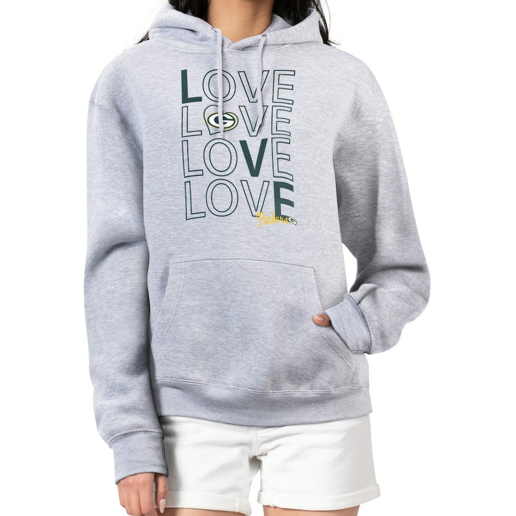 Green Bay Packers G-III 4Her by Carl Banks Women's Love Graphic Pullover Hoodie - Heather Gray - NFL