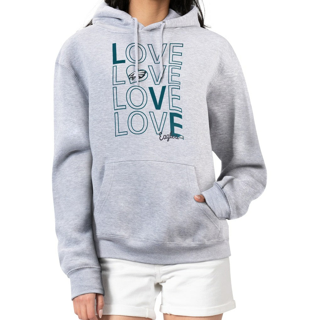 Philadelphia Eagles G-III 4Her by Carl Banks Women's Love Graphic Pullover Hoodie - Heather Gray - NFL