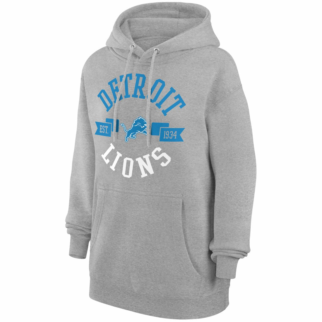 Detroit Lions G-III 4Her by Carl Banks Women's City Graphic Team Fleece Pullover Hoodie - Heather Gray - NFL