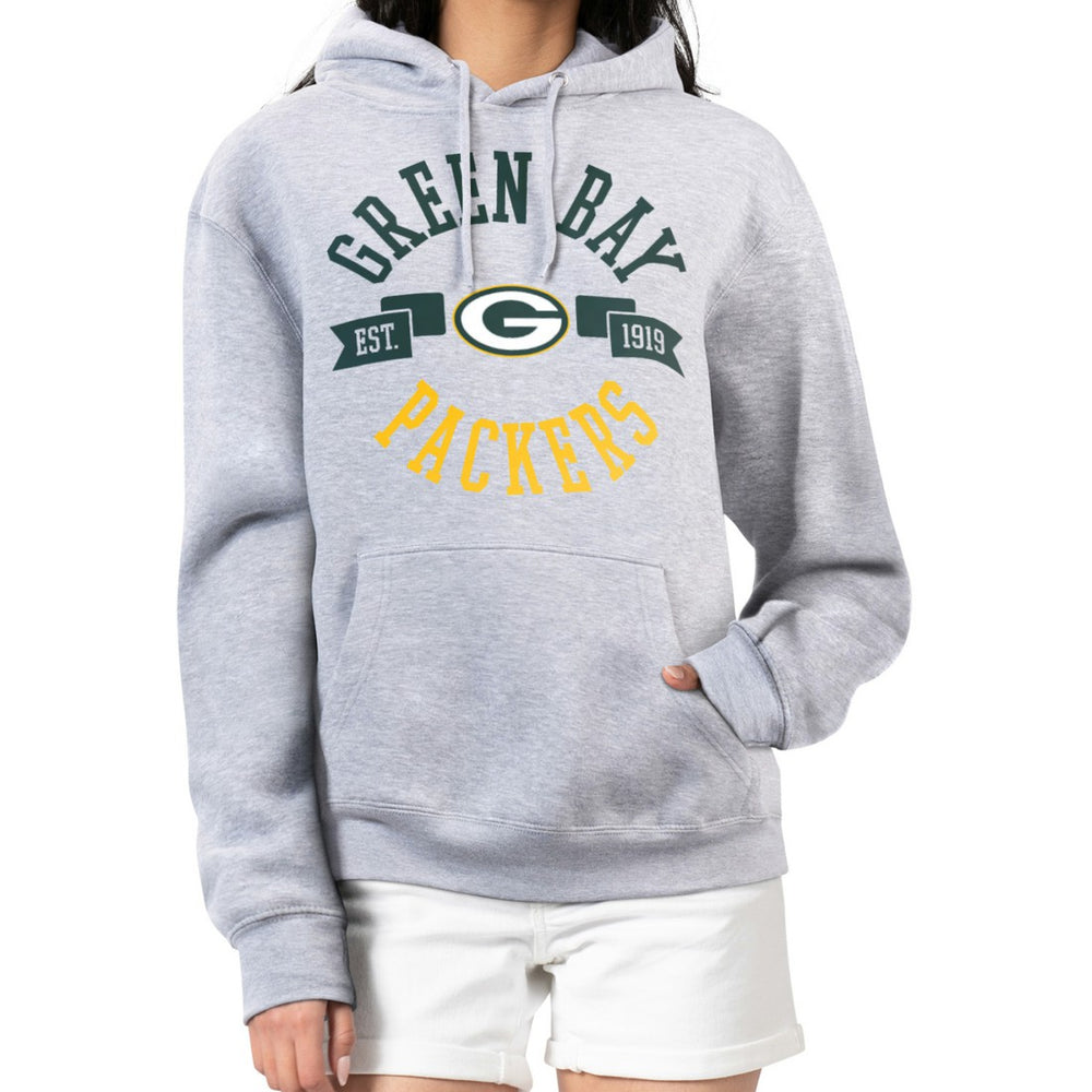 Green Bay Packers G-III 4Her by Carl Banks Women's City Graphic Team Fleece Pullover Hoodie - Heather Gray - NFL