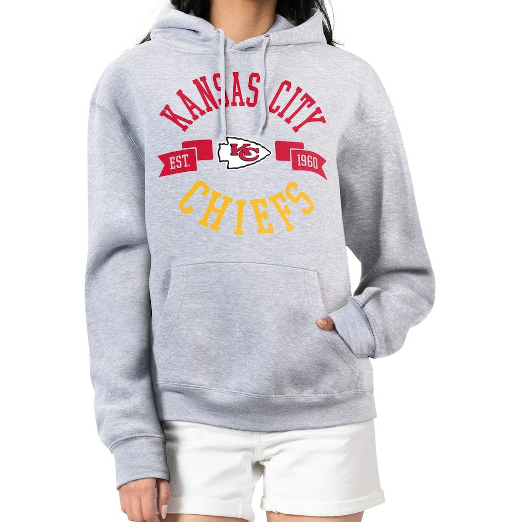 Kansas City Chiefs G-III 4Her by Carl Banks Women's City Graphic Team Fleece Pullover Hoodie - Heather Gray - NFL