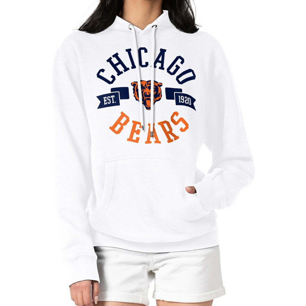 Chicago Bears G-III 4Her by Carl Banks Women's City Graphic Team Fleece Pullover Hoodie - White - NFL