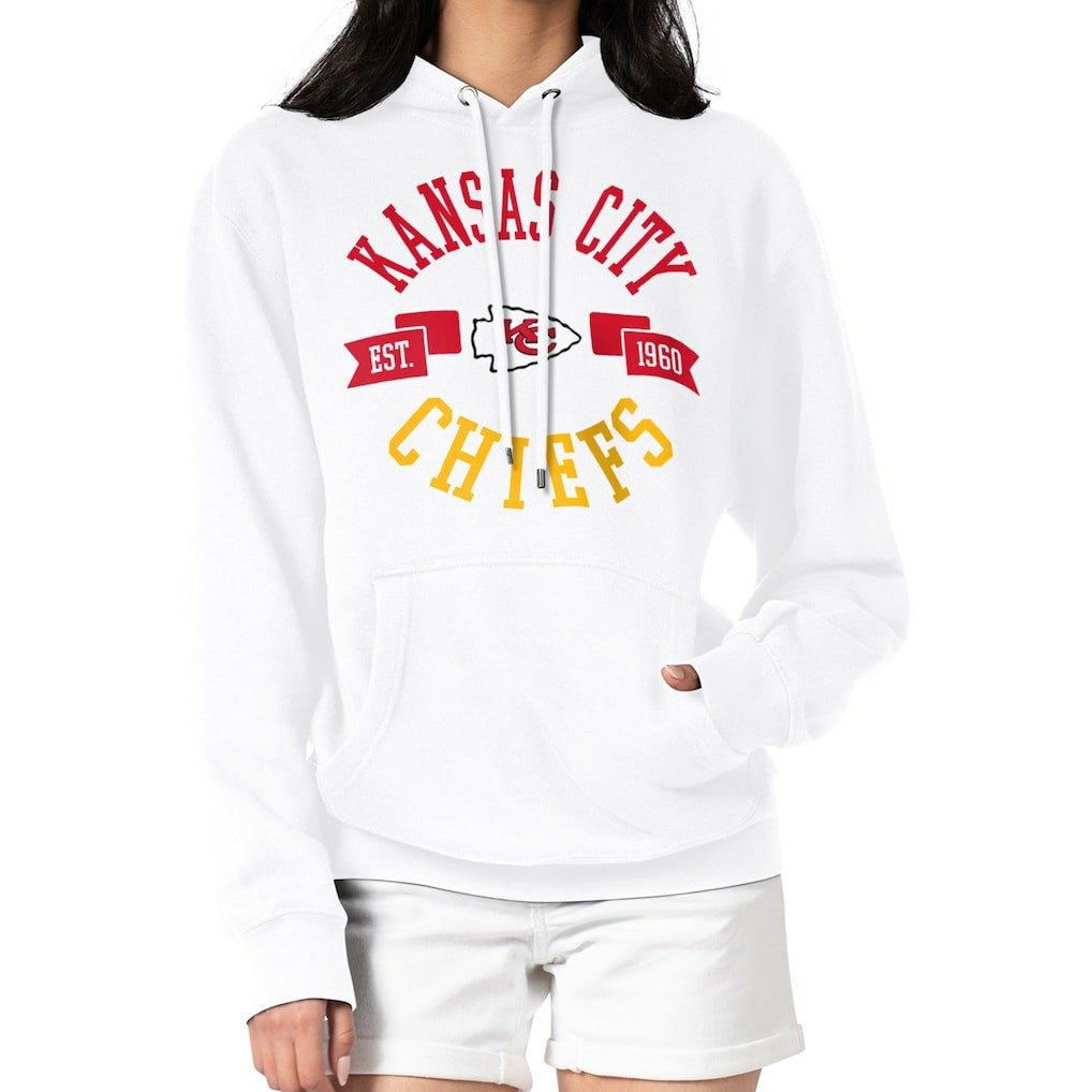 Kansas City Chiefs G-III 4Her by Carl Banks Women's City Graphic Team Fleece Pullover Hoodie - White - NFL