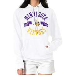 Minnesota Vikings G-III 4Her by Carl Banks Women's City Graphic Team Fleece Pullover Hoodie - White - NFL