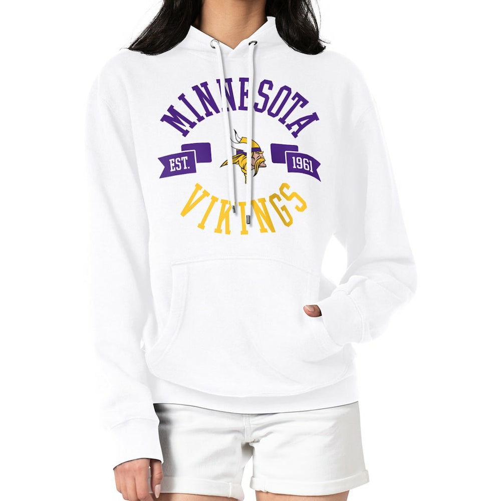 Minnesota Vikings G-III 4Her by Carl Banks Women's City Graphic Team Fleece Pullover Hoodie - White - NFL