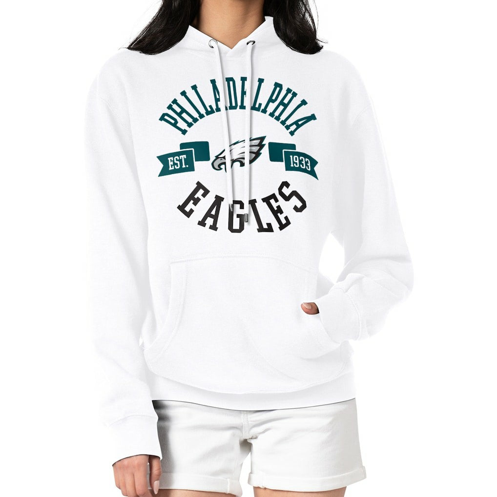 Philadelphia Eagles G-III 4Her by Carl Banks Women's City Graphic Team Fleece Pullover Hoodie - White - NFL