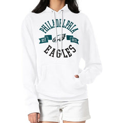 Philadelphia Eagles G-III 4Her by Carl Banks Women's City Graphic Team Fleece Pullover Hoodie - White - NFL