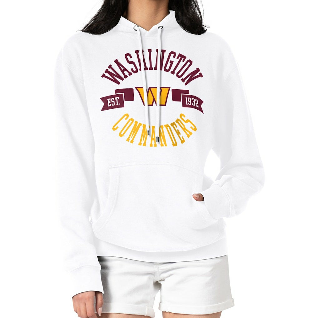Washington Commanders G-III 4Her by Carl Banks Women's City Graphic Team Fleece Pullover Hoodie - White - NFL
