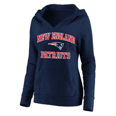 New England Patriots Women's Plus Size Heart and Soul V-Neck Pullover Hoodie - Navy - Fanatics