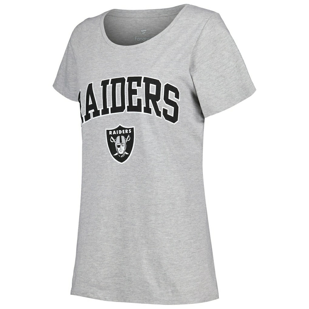 Las Vegas Raiders Women's Plus Size Arch Over Logo T-Shirt - Heather Gray - Fanatics