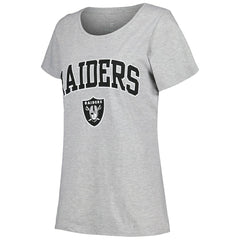 Las Vegas Raiders Women's Plus Size Arch Over Logo T-Shirt - Heather Gray - Fanatics