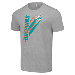 Miami Dolphins Starter Color Scratch T-Shirt - Heather Gray - NFL