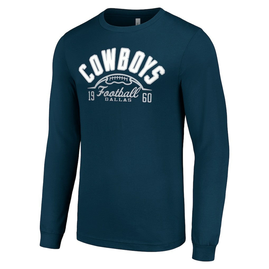 Dallas Cowboys Starter Half Ball Team Long Sleeve T-Shirt - Navy - NFL