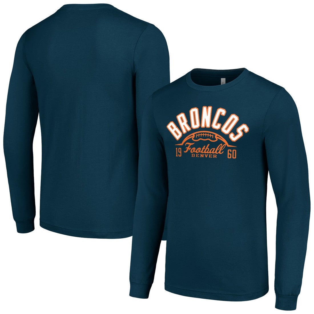 Denver Broncos Starter Half Ball Team Long Sleeve T-Shirt - Navy - NFL