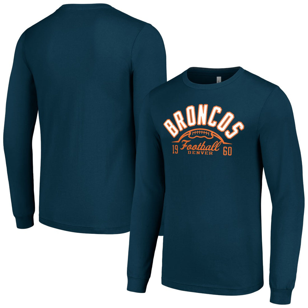Denver Broncos Starter Half Ball Team Long Sleeve T-Shirt - Navy - NFL
