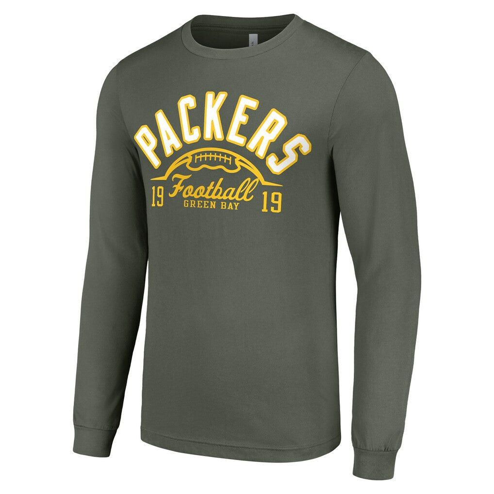 Green Bay Packers Starter Half Ball Team Long Sleeve T-Shirt - Green - NFL