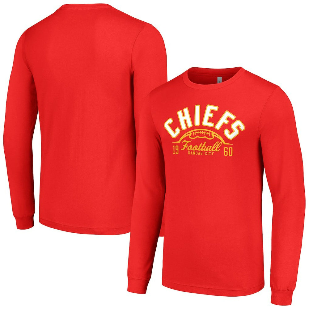 Kansas City Chiefs Starter Half Ball Team Long Sleeve T-Shirt - Red - NFL