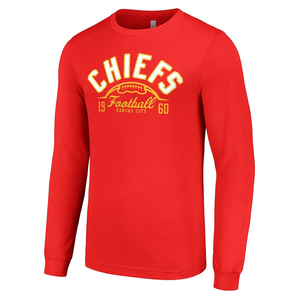 Kansas City Chiefs Starter Half Ball Team Long Sleeve T-Shirt - Red - NFL