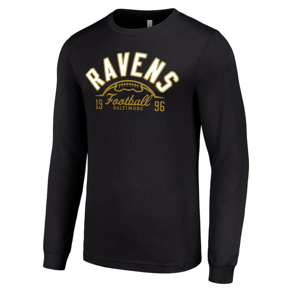 Baltimore Ravens Starter Half Ball Team Long Sleeve T-Shirt - Black - NFL