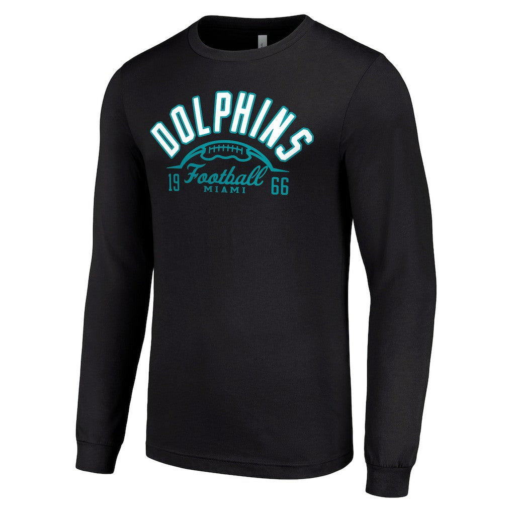 Miami Dolphins Starter Half Ball Team Long Sleeve T-Shirt - Black - NFL