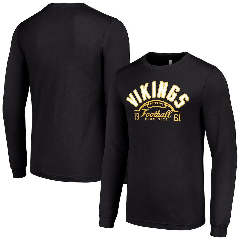 Minnesota Vikings Starter Half Ball Team Long Sleeve T-Shirt - Black - NFL