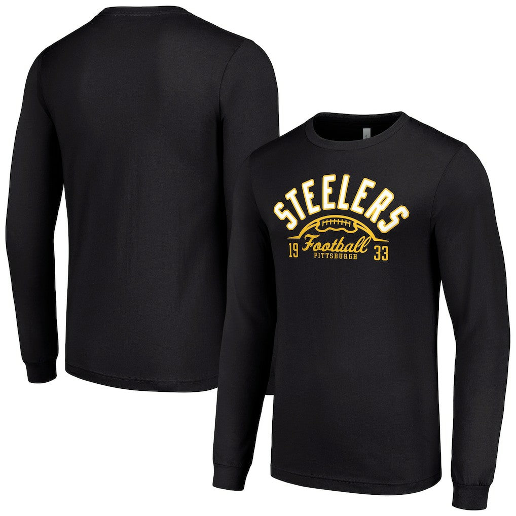 Pittsburgh Steelers Starter Half Ball Team Long Sleeve T-Shirt - Black - NFL