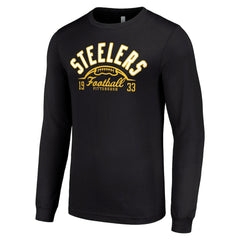 Pittsburgh Steelers Starter Half Ball Team Long Sleeve T-Shirt - Black - NFL