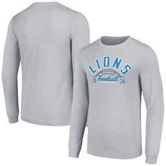 Detroit Lions Starter Half Ball Team Long Sleeve T-Shirt - Heather Gray - NFL