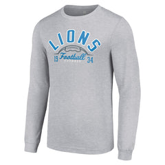 Detroit Lions Starter Half Ball Team Long Sleeve T-Shirt - Heather Gray - NFL