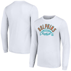 Miami Dolphins Starter Half Ball Team Long Sleeve T-Shirt - White - NFL
