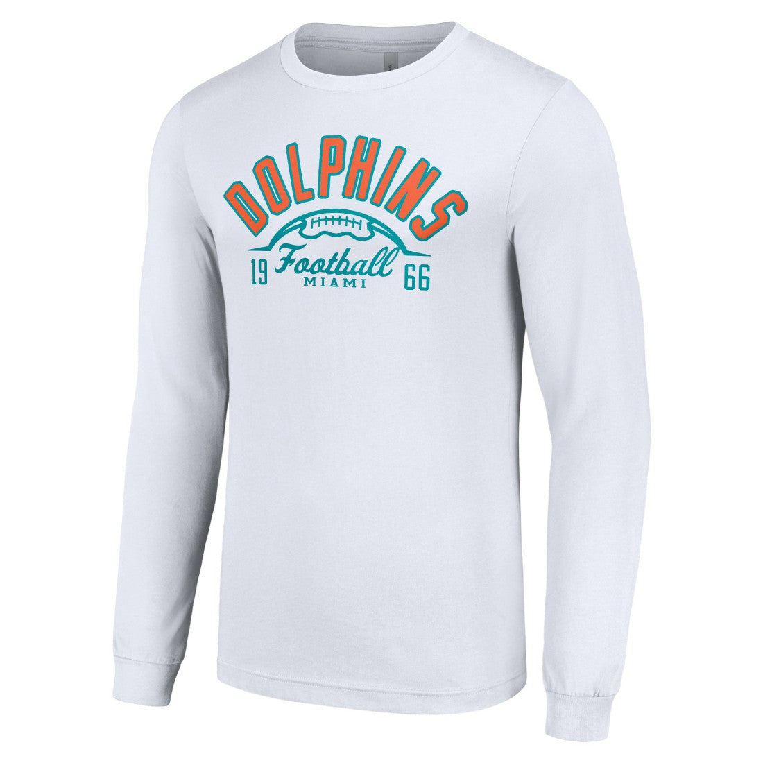 Miami Dolphins Starter Half Ball Team Long Sleeve T-Shirt - White - NFL