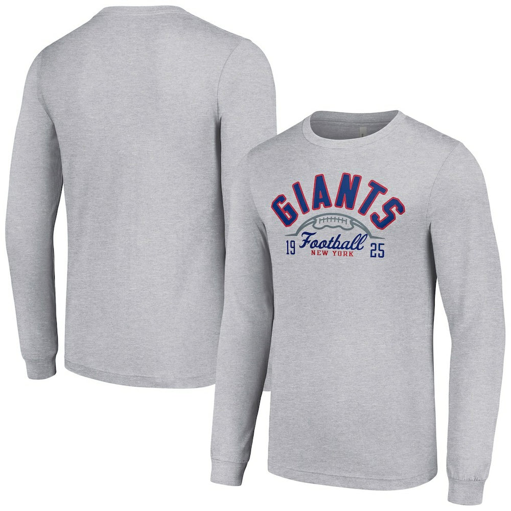 New York Giants Starter Half Ball Team Long Sleeve T-Shirt - Heather Gray - NFL