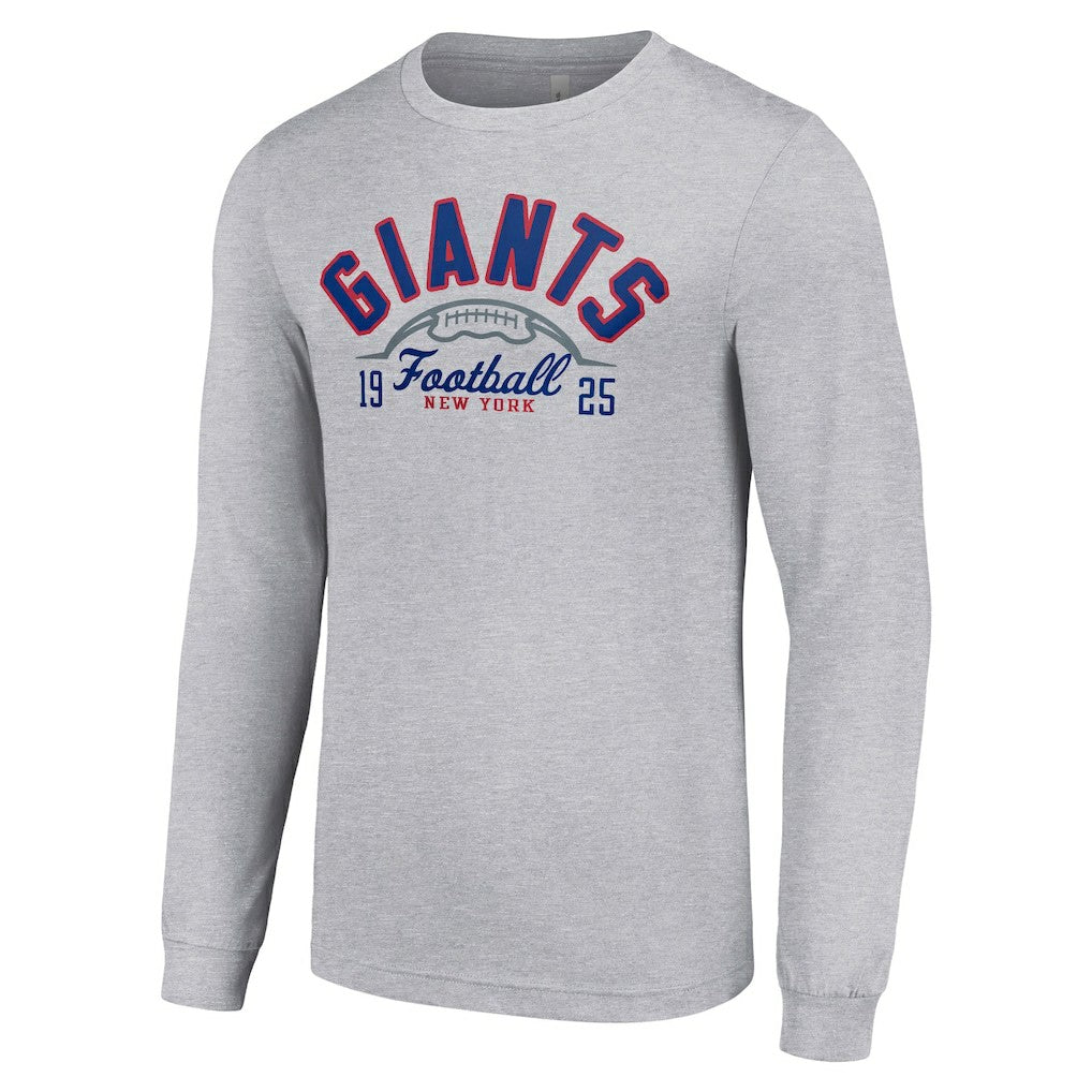 New York Giants Starter Half Ball Team Long Sleeve T-Shirt - Heather Gray - NFL