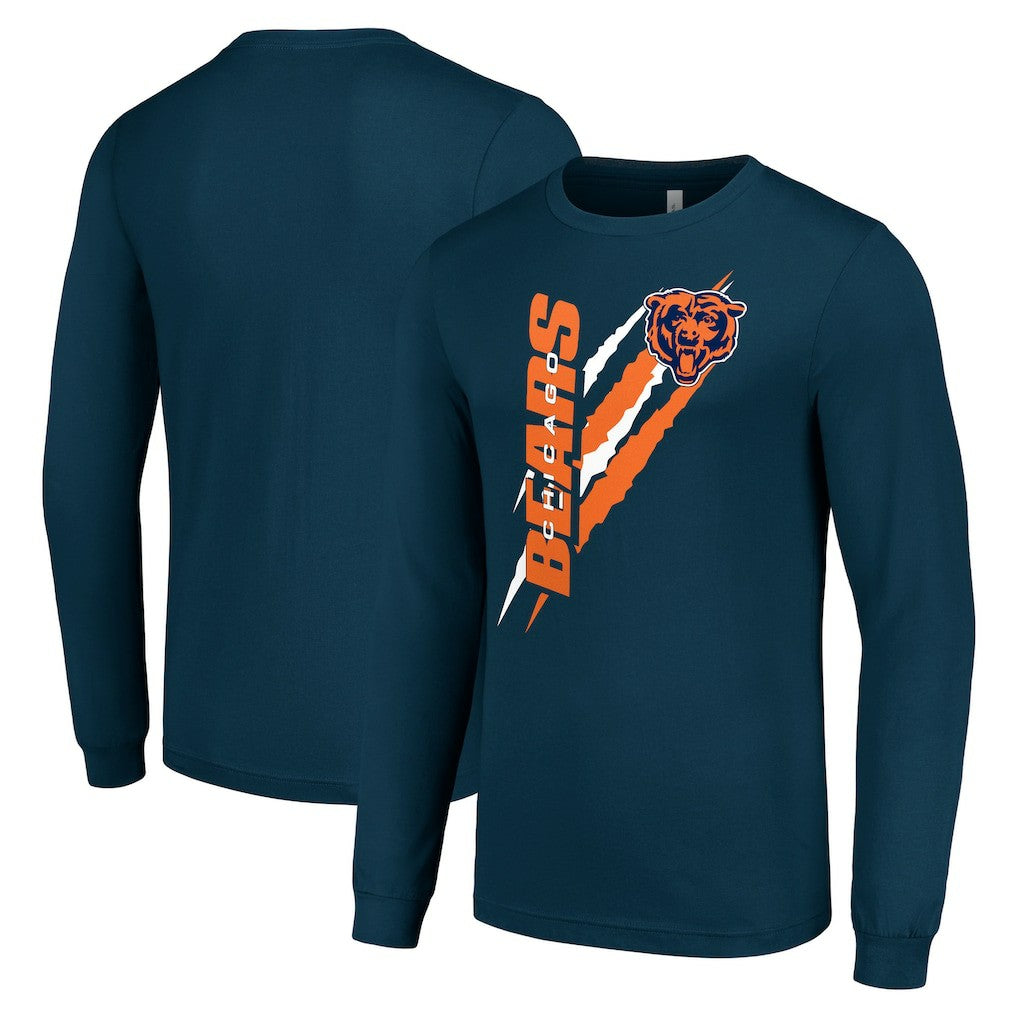 Chicago Bears Starter Color Scratch Long Sleeve T-Shirt - Navy - NFL